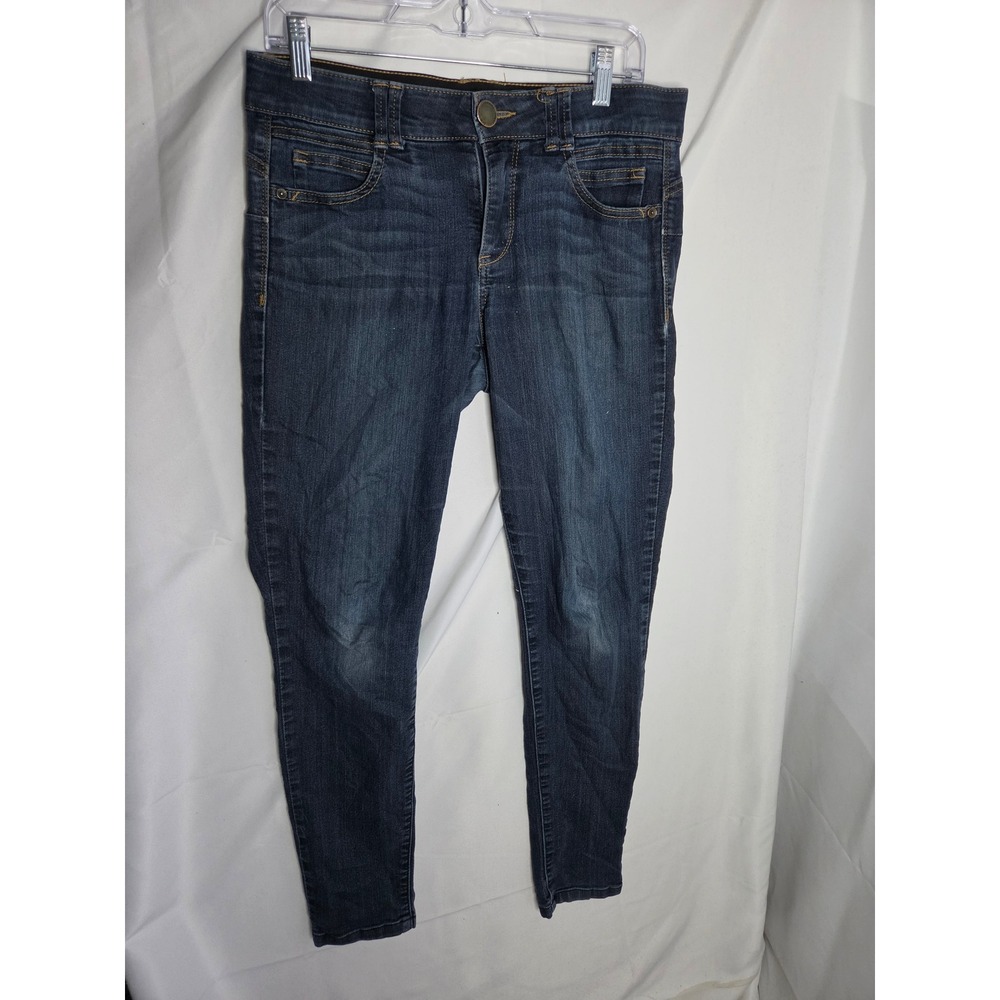 Democracy Ab Solution Jeans Womens Blue Dark Wash Slim Mid Rise Skinny